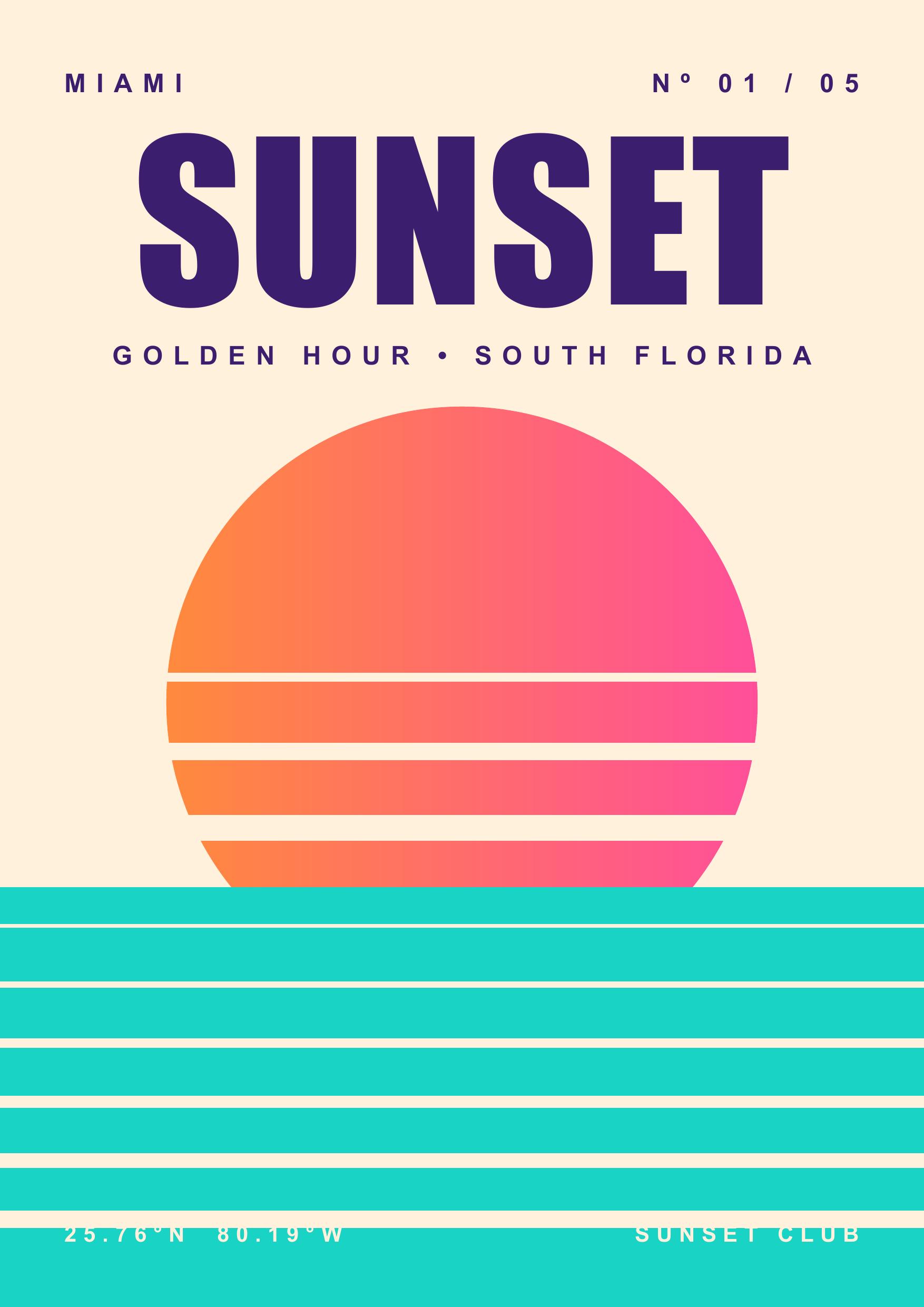 Affiche Sunset de Wone Studio, miami · 01 / 05