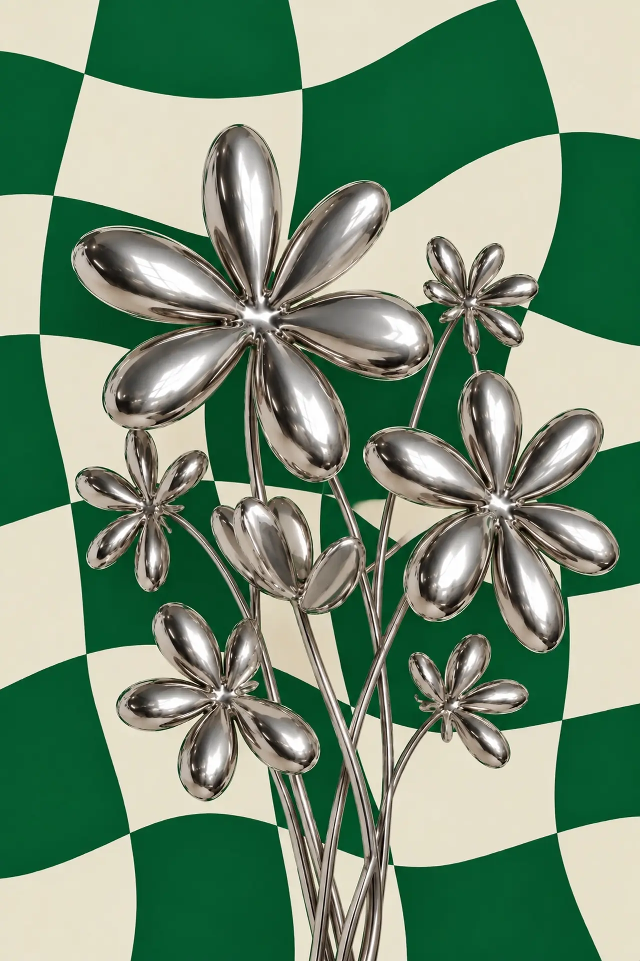 Affiche Fleurs Damier de Wone Studio